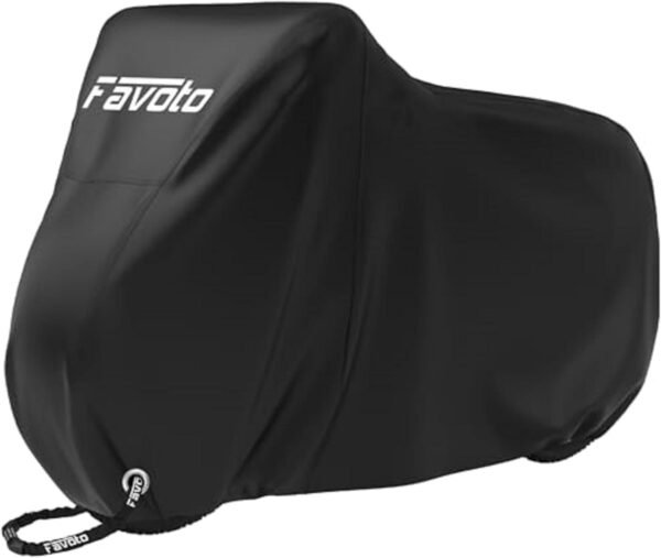 Favoto Bike Cover for 2 Bikes Waterproof 210T Bicycle Cover Outside Storage UV Protection Windproof Dustproof with Lock Hole for Mountain Bike Road Bike 78...