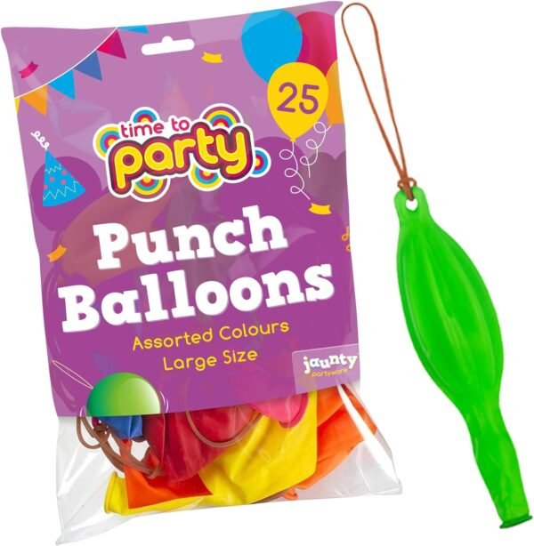 jaunty partyware 25 Large Punch Balloons for Kids Ideal Party Bag Fillers for Kids | 12" Premium Quality | Punch Balloons for Party Bags Fillers for...