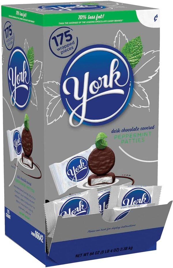YORK Dark Chocolate Peppermint Patties, Easter Basket Easter Candy, Candy Bulk Box, 84 oz (175 Pieces)